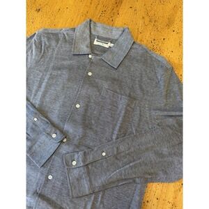 Guideboat Co Shirt Mens Large Button Up Ply The Waters Chambray Blue Warm